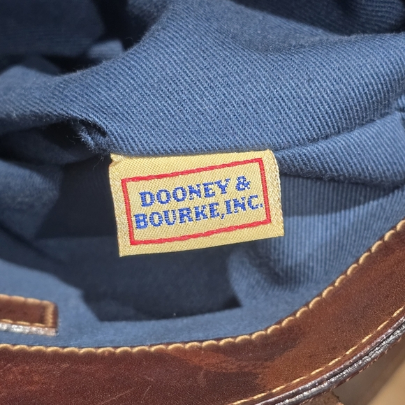 Dooney & Bourke Italy Made Leather Crossbody Bag Vintage Saddle Brown Satchel Pu - Picture 12 of 14